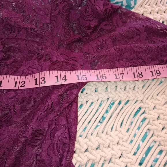 Lace~Purple Floral A-line Formal Dress Sash Bow Belt NWOT - Picture 4 of 14